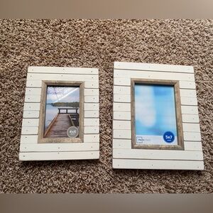 Never been used picture frames. (1) 4x6 and (1) 5x7 - very pretty!